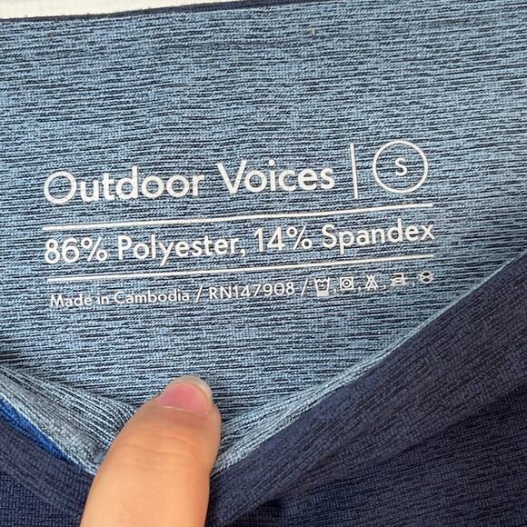 Outdoor Voices Springs 7/8 Leggings Blue Color Block Women's Size Small - Picture 9 of 9